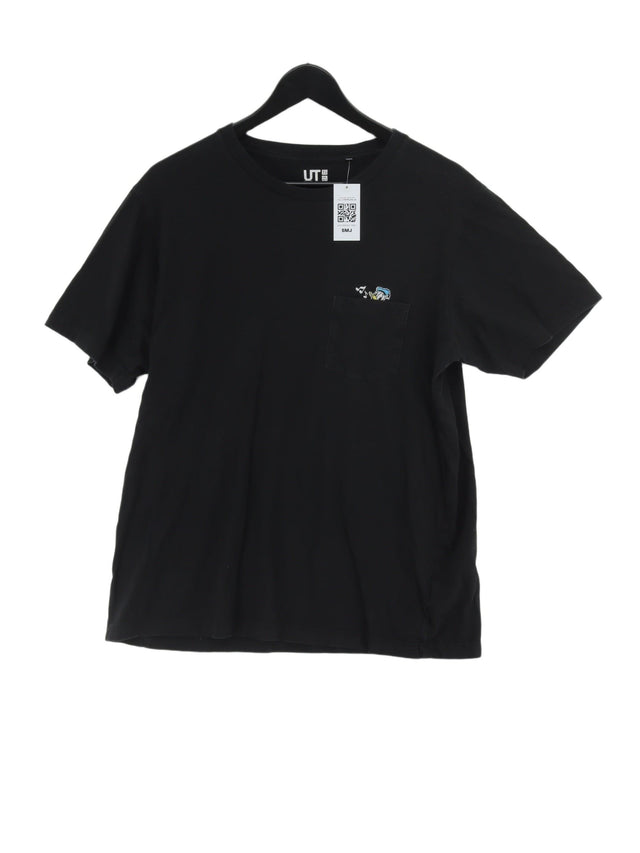 Uniqlo Men's T-Shirt L Black 100% Cotton