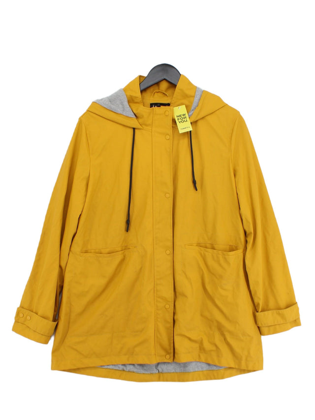 Zara Women's Coat S Yellow Cotton with Polyester
