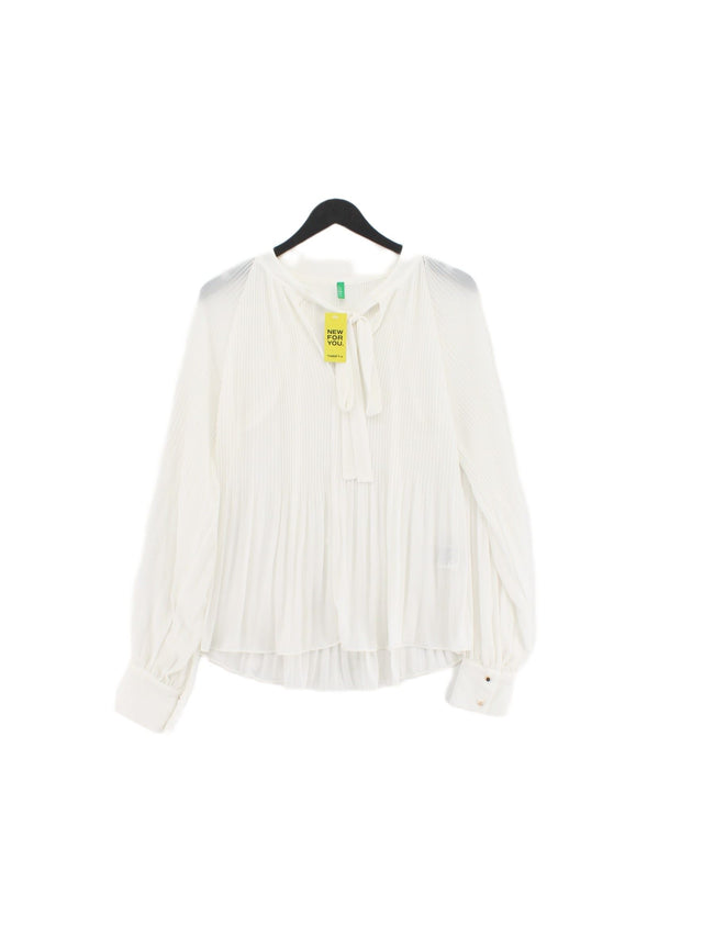 United Colors Of Benetton Women's Blouse M White 100% Polyester