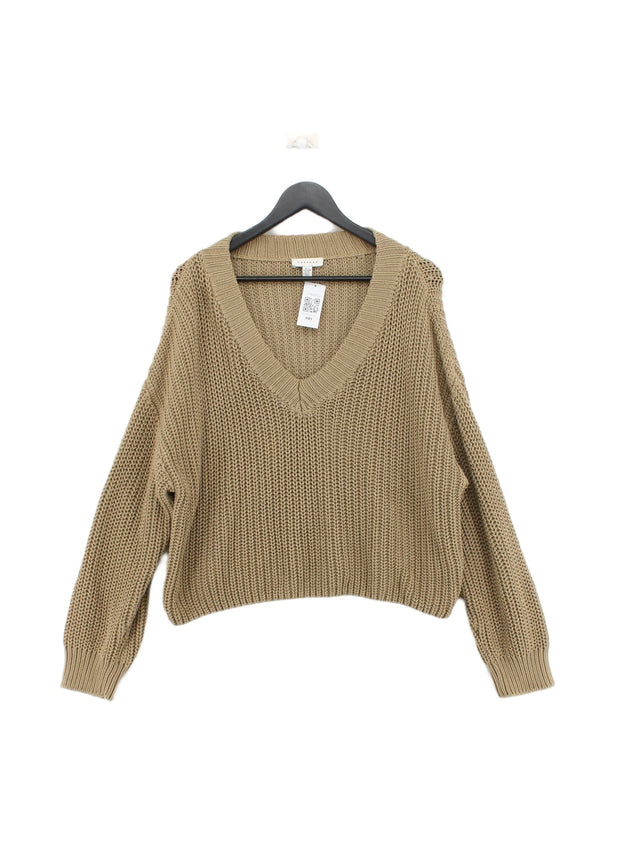 Topshop Women's Jumper S Tan 100% Cotton