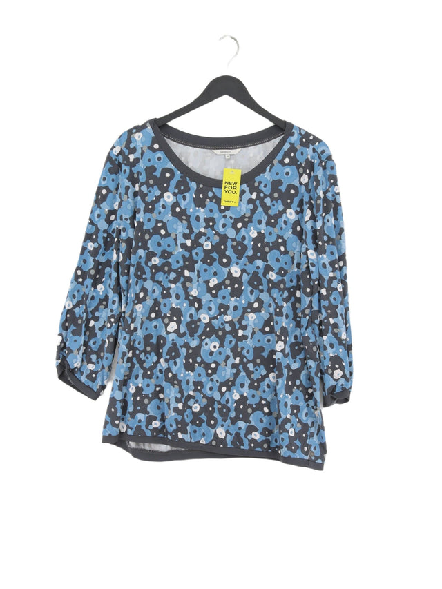 Sandwich Women's Top UK 14 Blue Viscose with Elastane