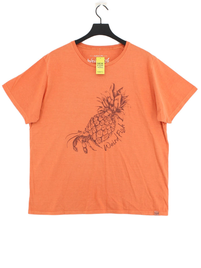 Weird Fish Men's T-Shirt XXL Orange 100% Cotton