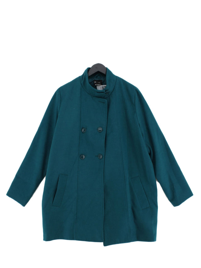 La Redoute Women's Coat UK 16 Blue Polyester with Elastane, Viscose