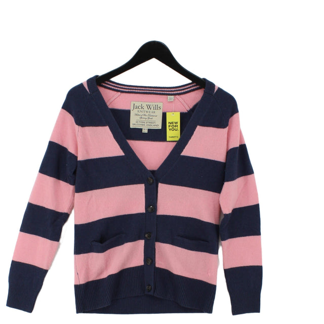 Jack Wills Women's Cardigan UK 10 Pink 100% Wool