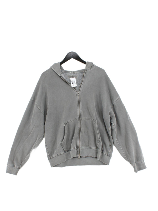 Abercrombie & Fitch Women's Hoodie L Grey Cotton with Polyester