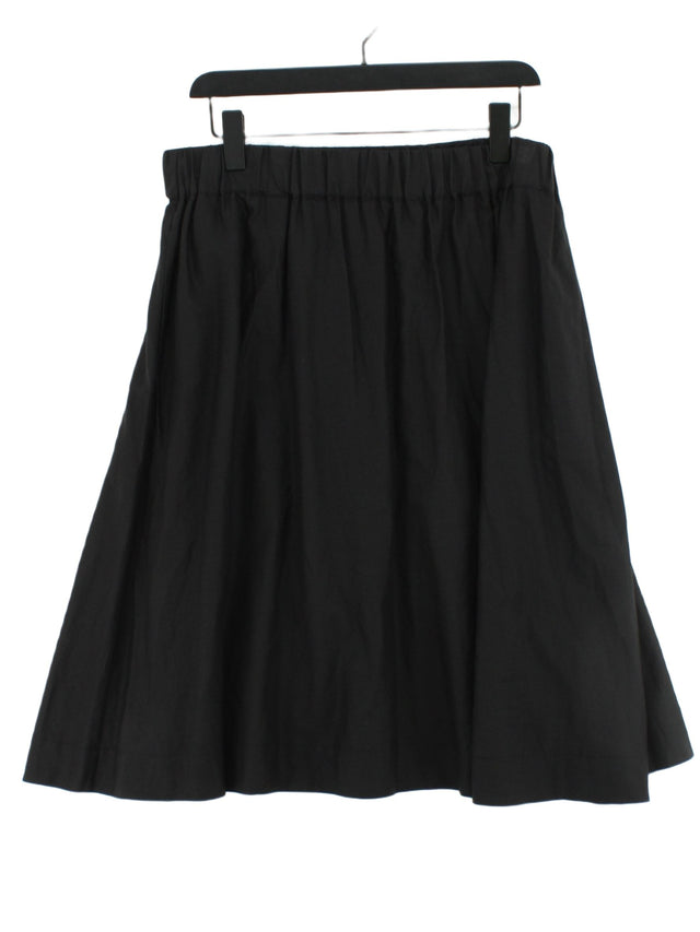 Aubin & Wills Women's Midi Skirt UK 14 Black Silk with Cotton