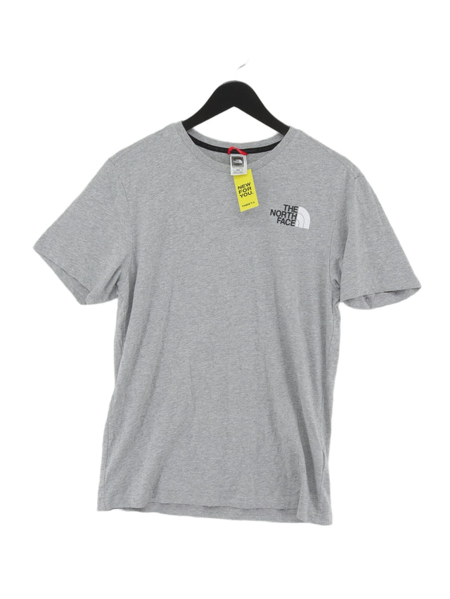 The North Face Men's T-Shirt M Grey Cotton with Polyester