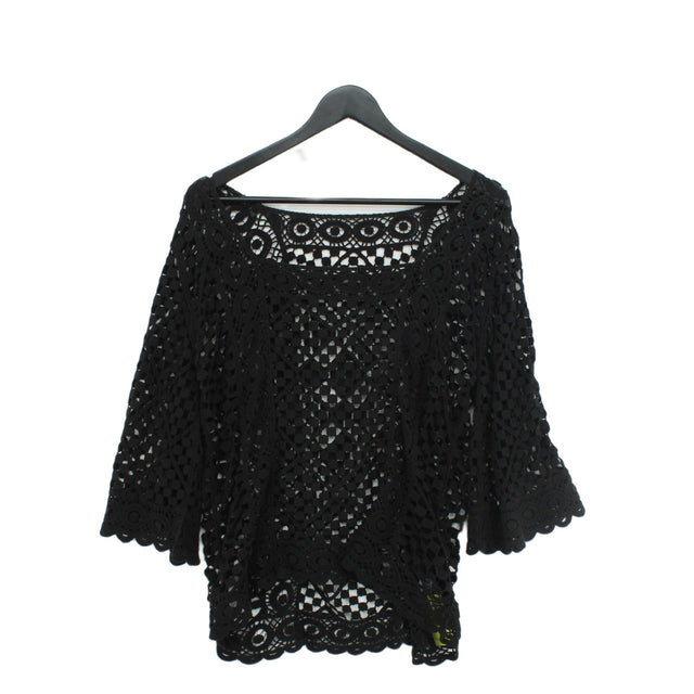 Next Women's Top M Black 100% Cotton