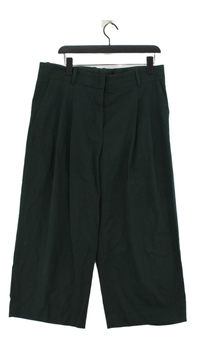 COS Women's Trousers UK 14 Green Wool with Elastane