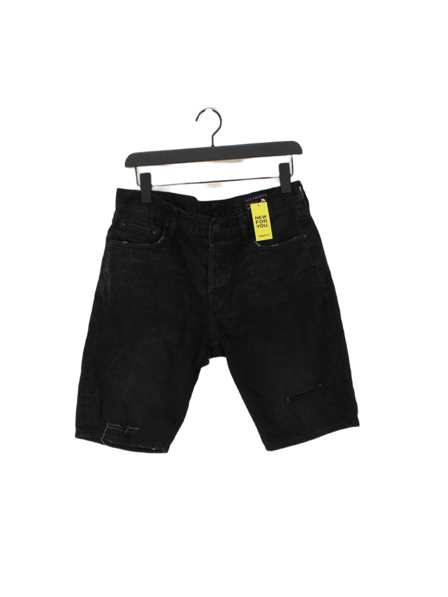 AllSaints Men's Shorts W 31 in Black 100% Cotton