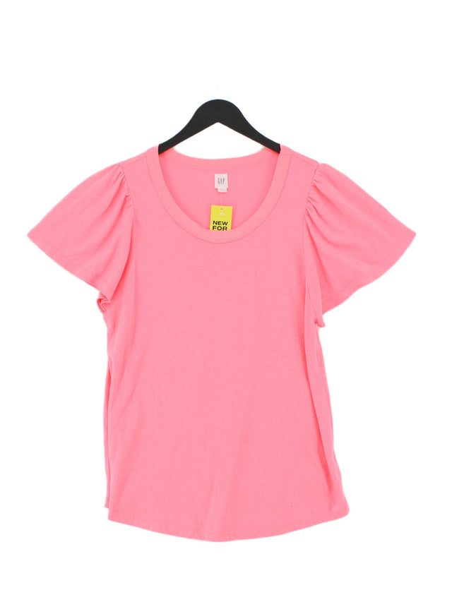 Gap Women's T-Shirt M Pink Polyester with Cotton, Viscose