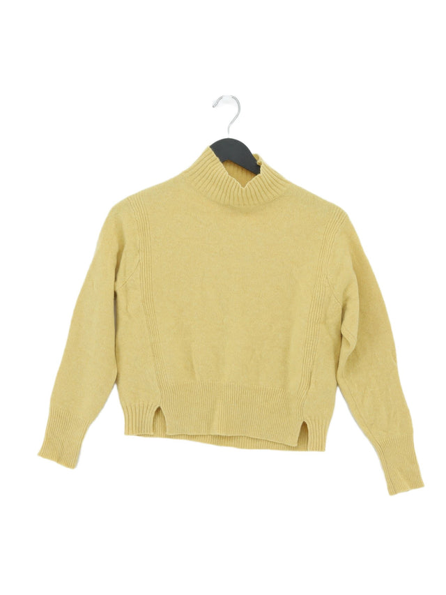 Whistles Women's Jumper XS Yellow 100% Wool