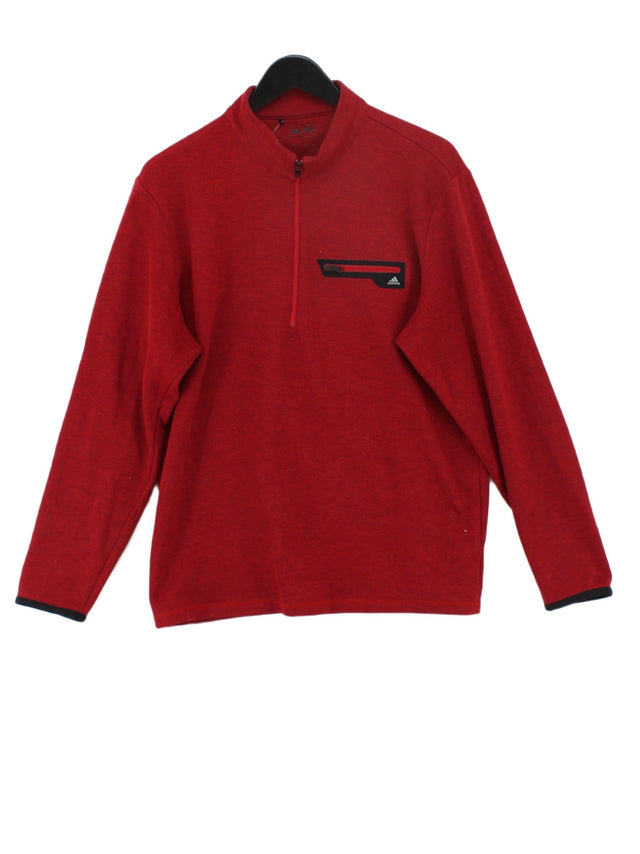 Adidas Men's Jumper Chest: 46 in Red 100% Polyester