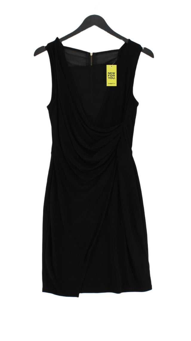French Connection Women's Midi Dress UK 10 Black Polyester with Elastane