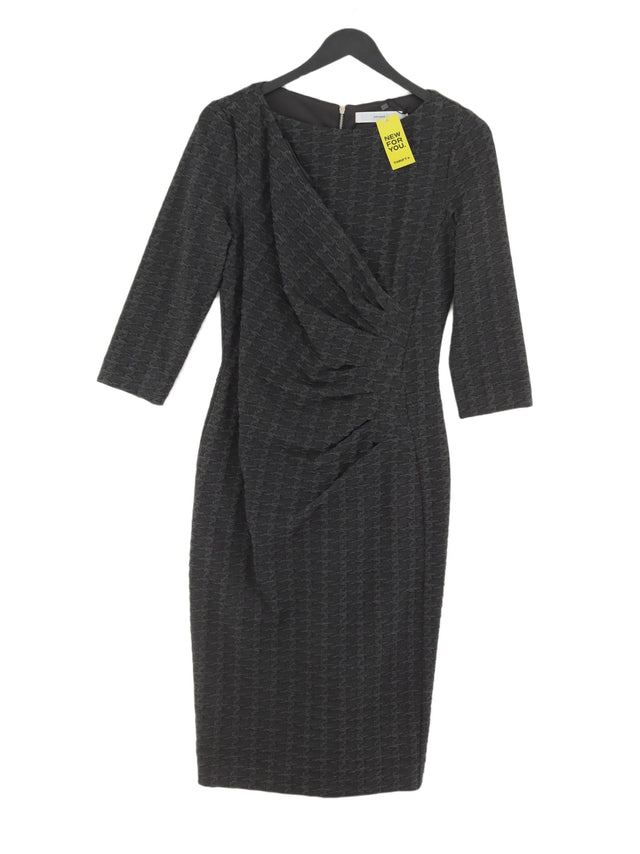 John Lewis Women's Midi Dress UK 10 Grey Polyester with Viscose