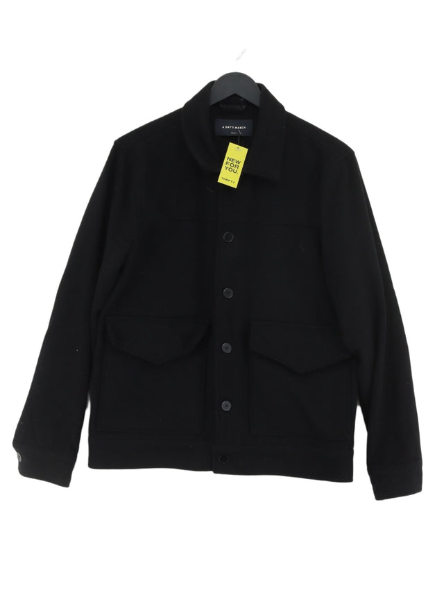 A Day's March Men's Jacket S Black Wool with Other, Polyester, Viscose