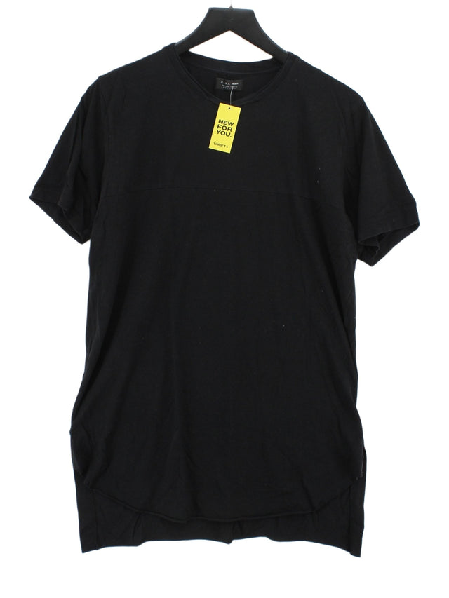 Zara Men's T-Shirt L Black 100% Cotton