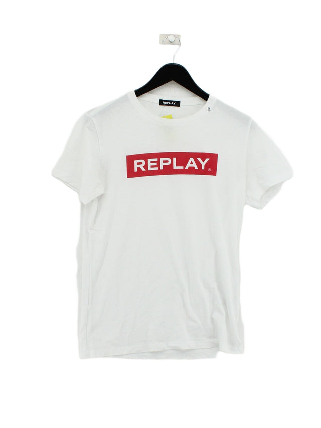 Replay Women's T-Shirt M White 100% Cotton