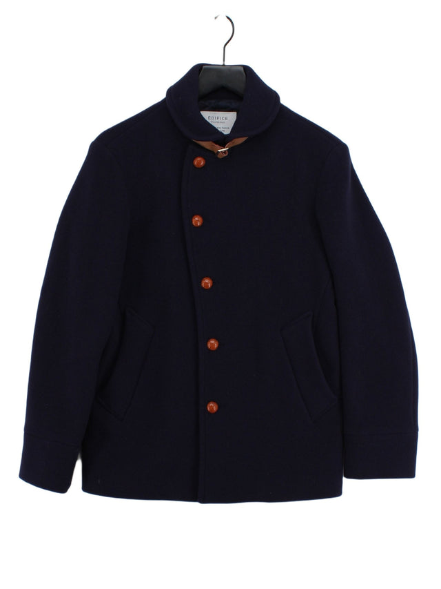 Edifice Men's Coat S Blue Wool with Other