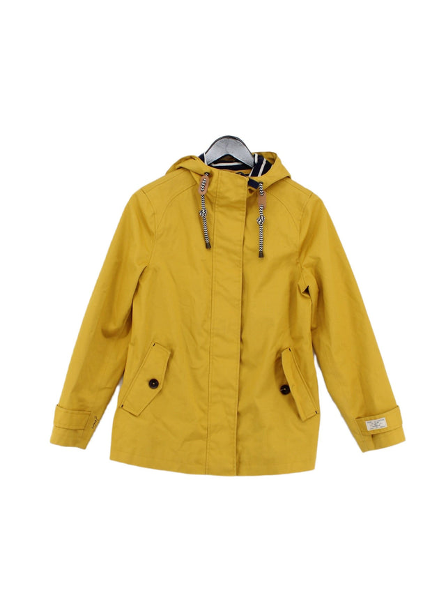 Joules Women's Jacket UK 10 Yellow Cotton with Polyester