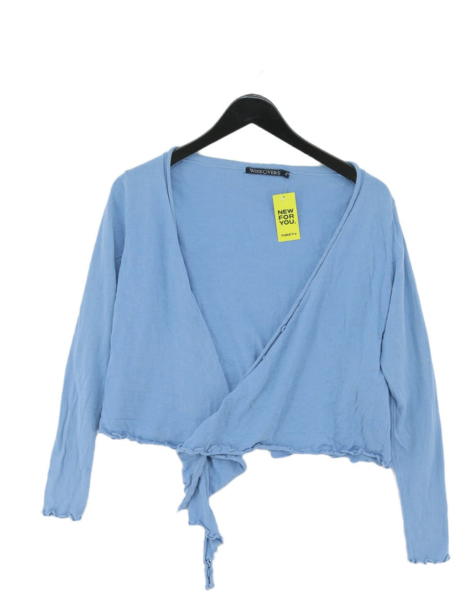 Woolovers Women's Cardigan S Blue Cotton with Silk