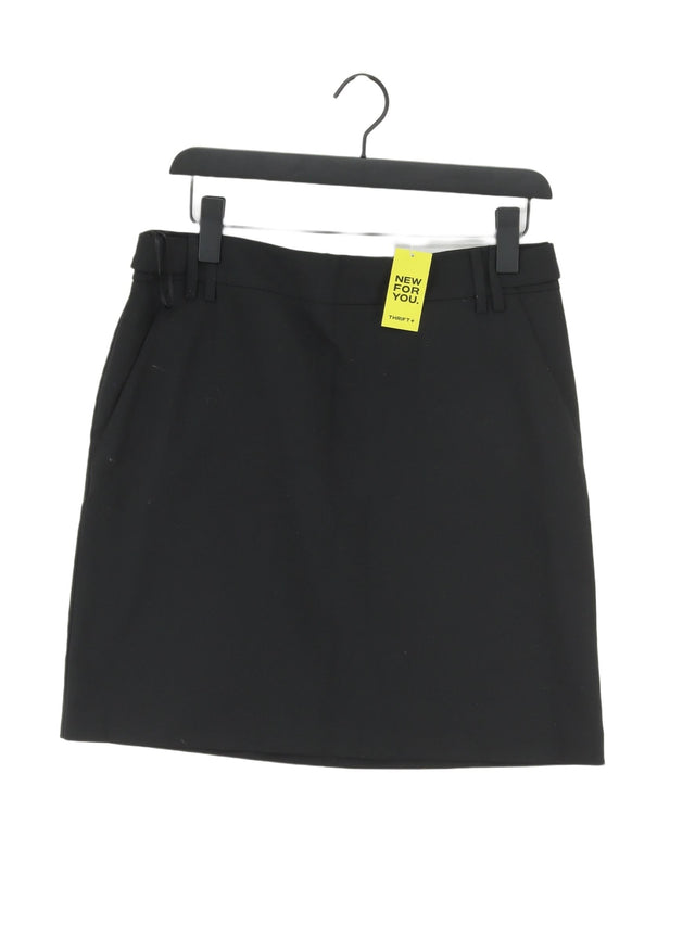 Next Women's Midi Skirt UK 12 Black Elastane with Polyester, Viscose