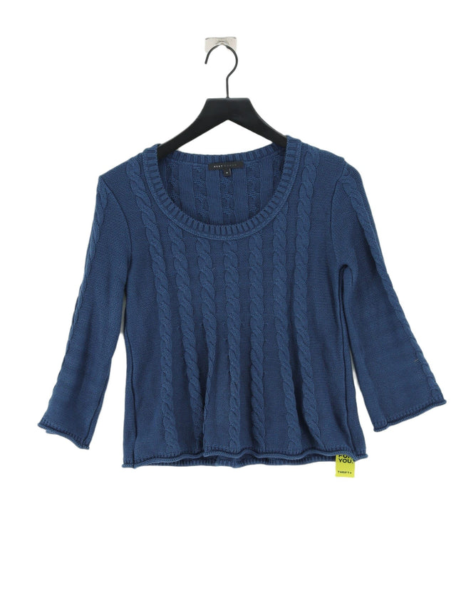 Next Women's Jumper UK 10 Blue Cotton with Acrylic