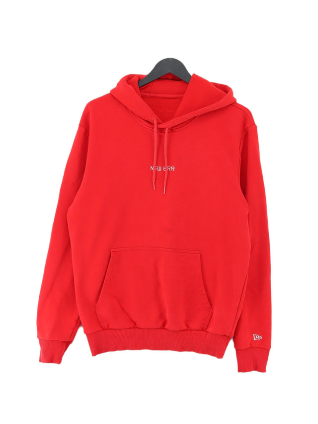 New Era Women's Hoodie L Red Cotton with Polyester