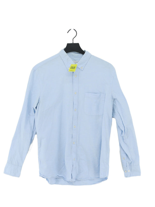Zara Men's Shirt L Blue 100% Cotton