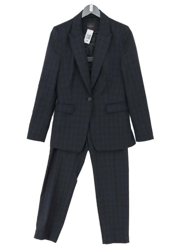 Next Women's Two Piece Suit UK 12 Blue Wool with Polyester