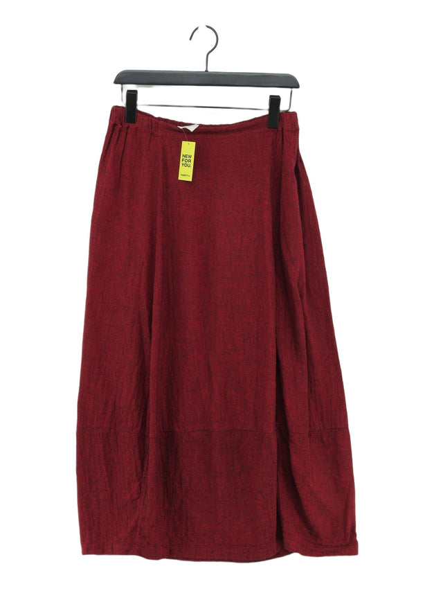 Sahara Women's Maxi Skirt UK 12 Red 100% Cotton