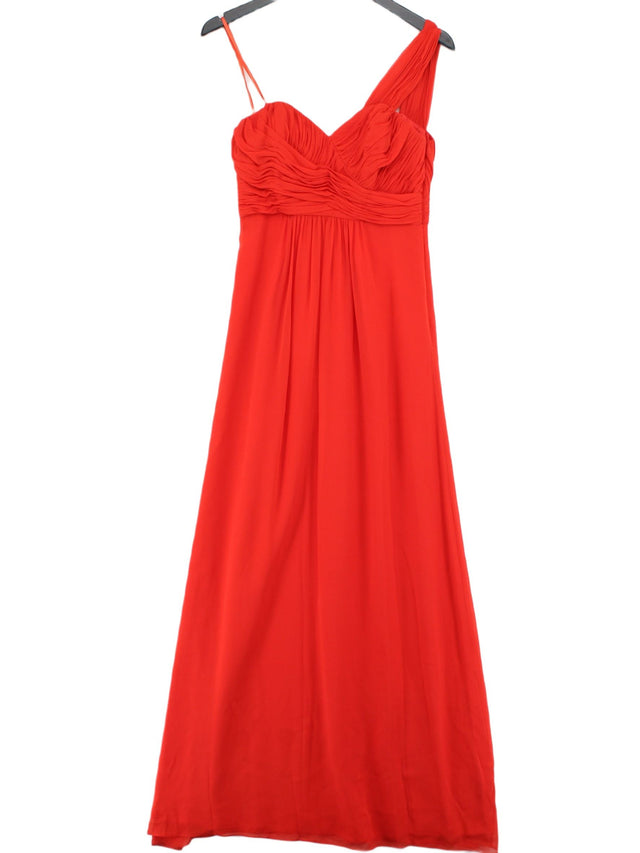 Ted Baker Women's Maxi Dress UK 10 Red Silk with Elastane, Polyester