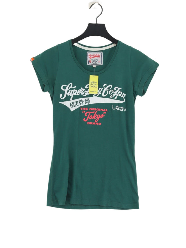 Superdry Women's T-Shirt S Green 100% Cotton