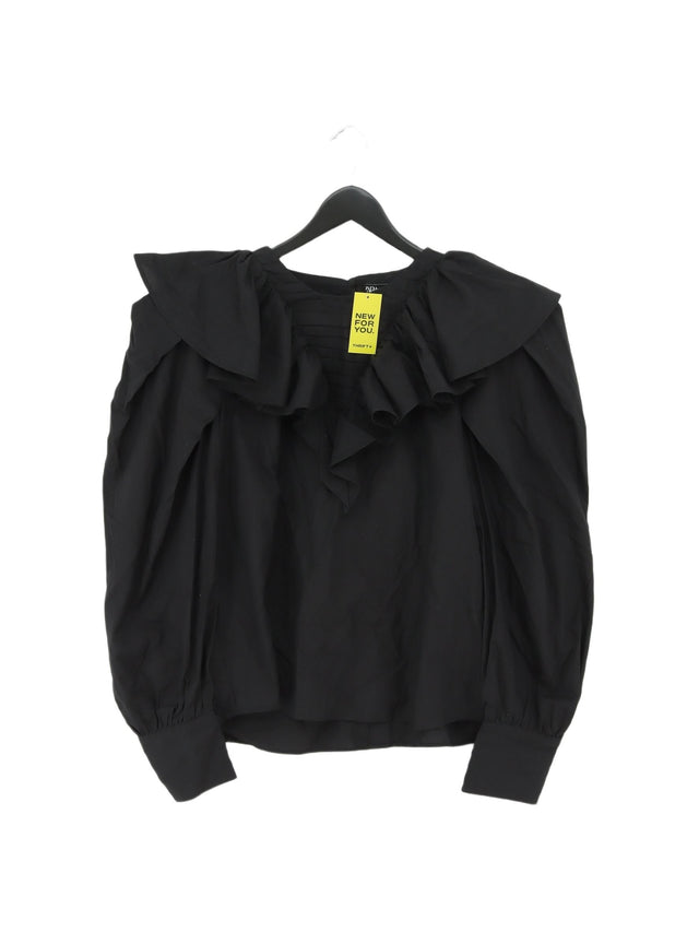 Zara Women's Blouse L Black Cotton with Polyester