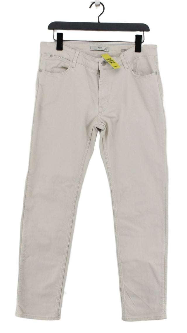 MNG Men's Jeans W 32 in Cream Cotton with Elastane