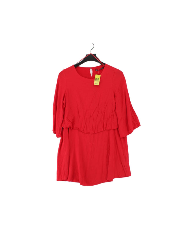 Zara Women's Midi Dress M Red 100% Viscose