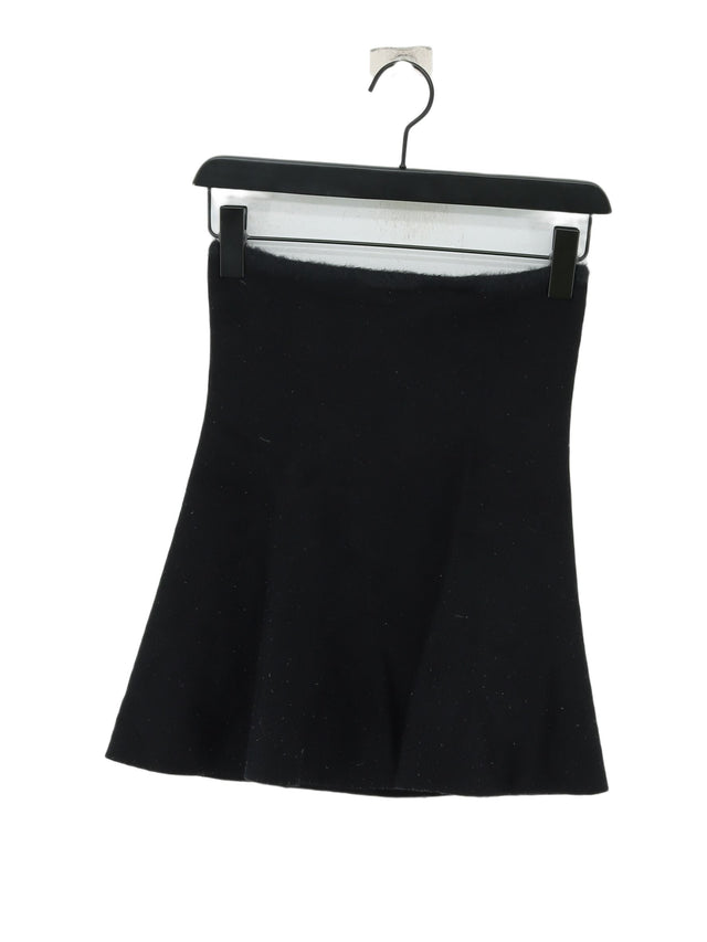 Zara Knitwear Women's Mini Skirt S Black Viscose with Nylon, Polyester