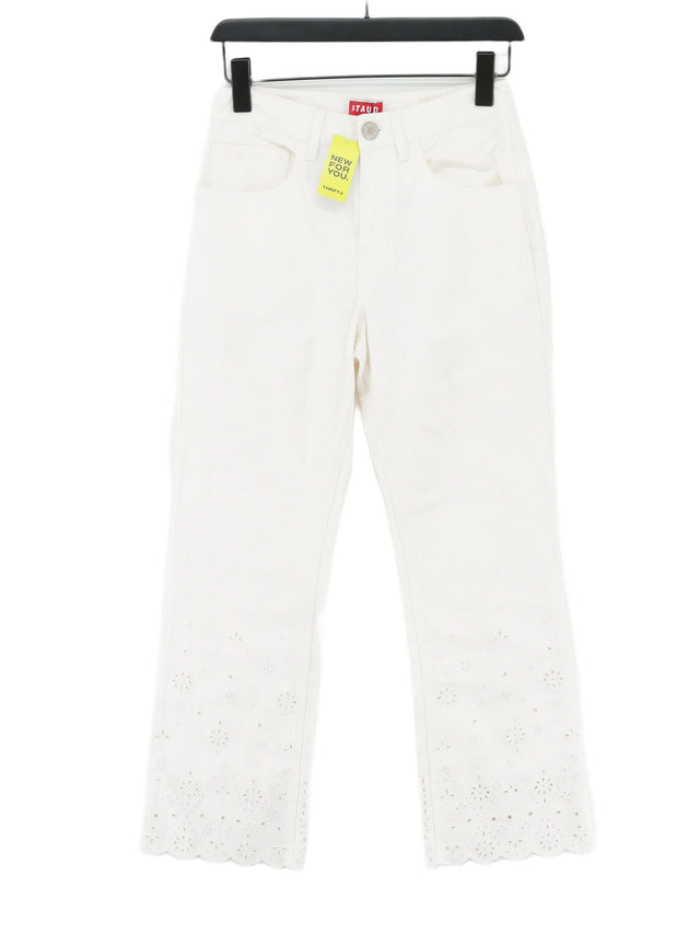 Staud Women's Jeans UK 4 White 100% Cotton