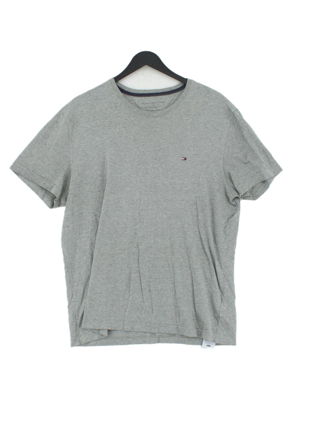 Tommy Hilfiger Men's T-Shirt L Grey 100% Cotton