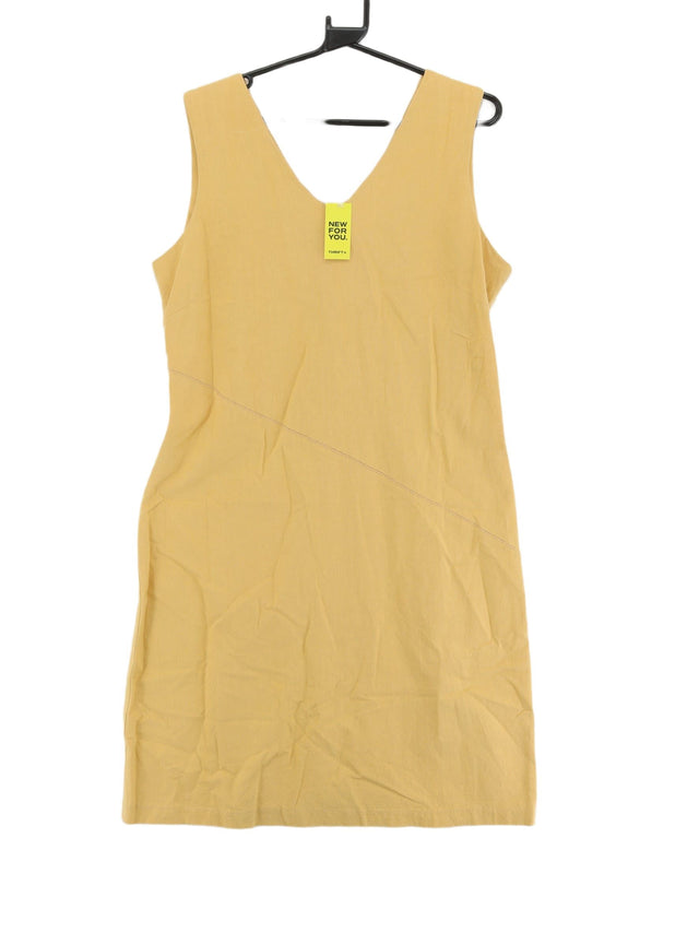 Vintage Women's Midi Dress L Yellow 100% Other