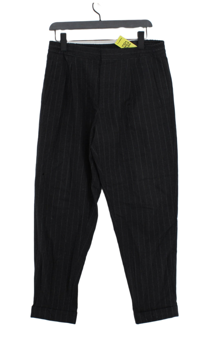 Reiss Men's Suit Trousers W 32 in Black Wool with Polyester, Viscose