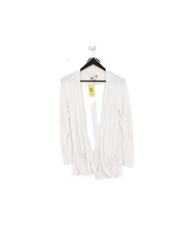 New Look Women's Cardigan UK 10 White Viscose with Elastane