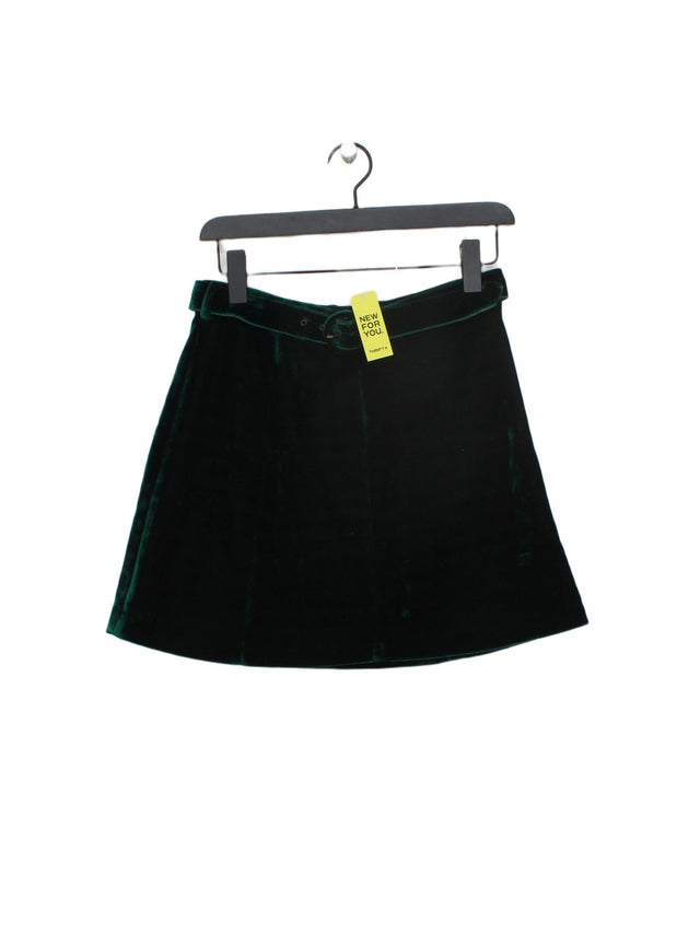 Topshop Women's Mini Skirt UK 10 Green Polyester with Elastane