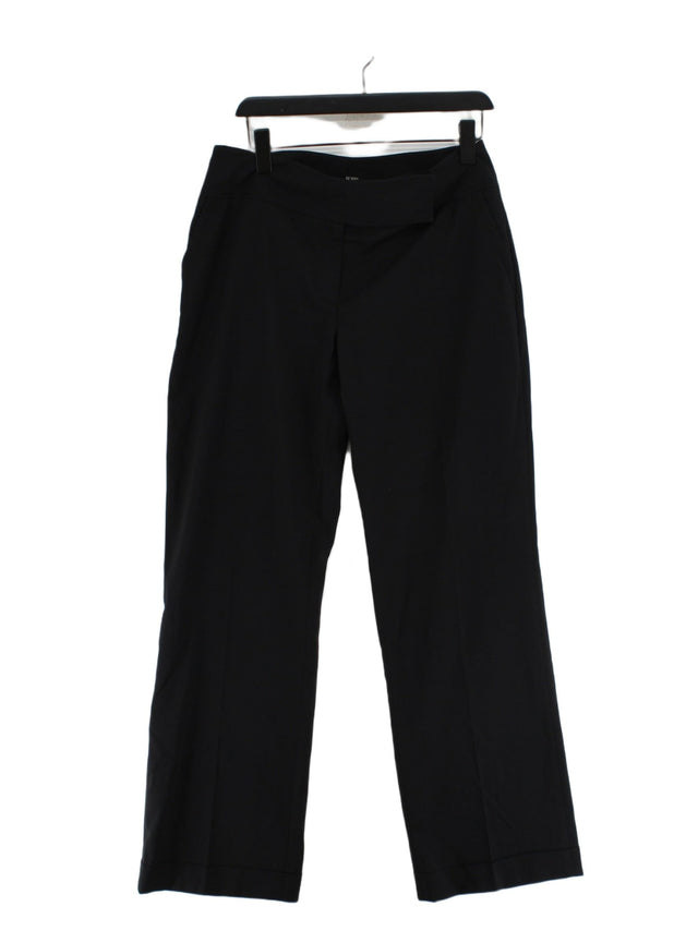 Hobbs Women's Suit Trousers UK 14 Black Wool with Elastane, Polyester