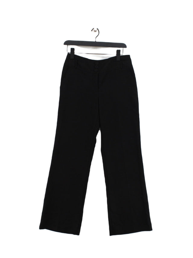 Next Women's Suit Trousers UK 10 Black Polyester with Viscose