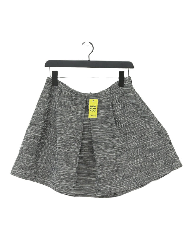 Stile Benetton Women's Mini Skirt UK 10 Grey Cotton with Polyester
