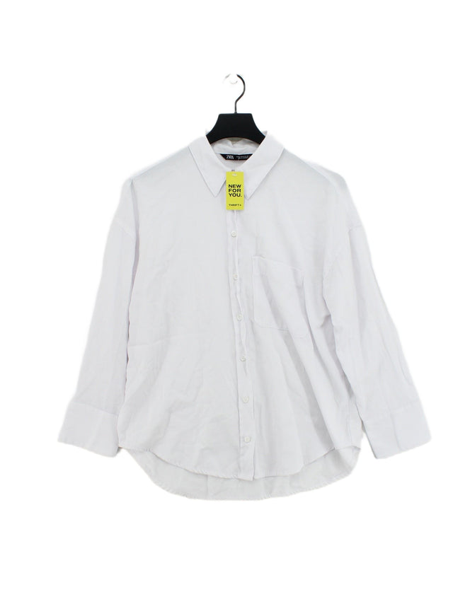 Zara Women's Shirt M White Cotton with Polyester