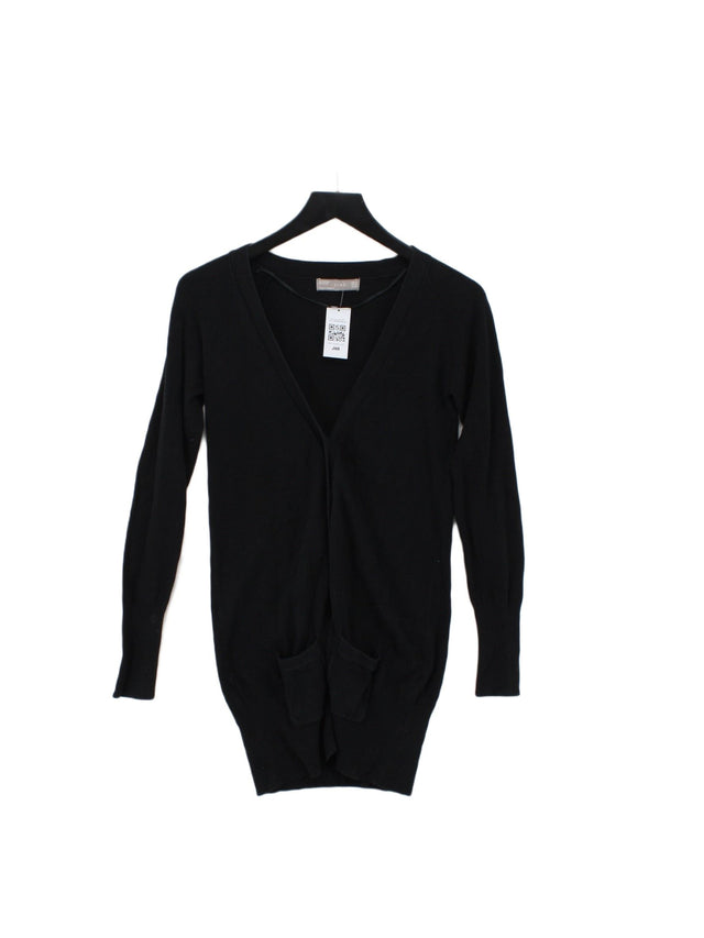 Zara Women's Cardigan S Black Cotton with Nylon