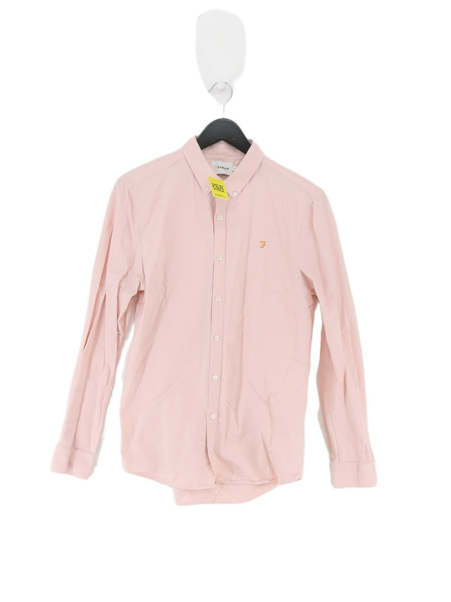 Farah Men's Shirt M Pink 100% Cotton