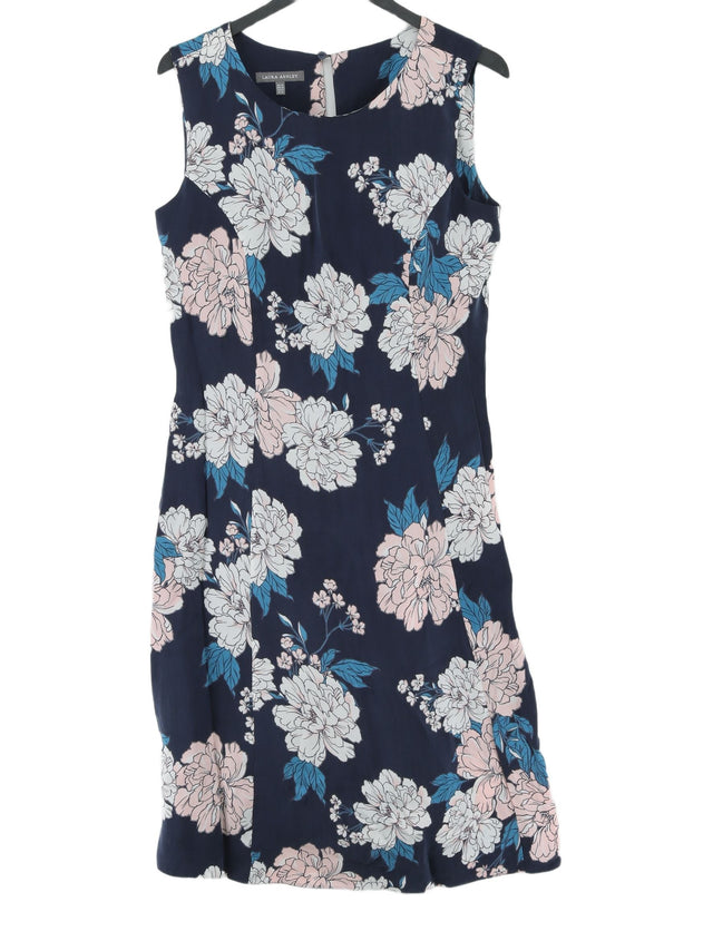 Laura Ashley Women's Midi Dress UK 10 Blue 100% Polyester